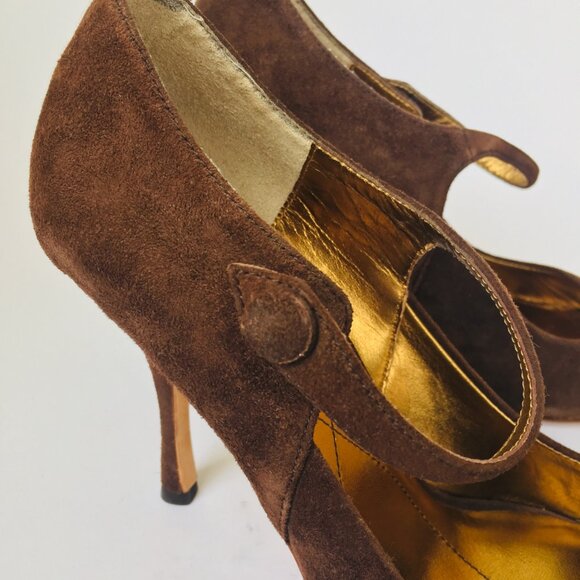 Max Studio Brown Suede Peep-Toe Stilettos – Size 7 - Picture 12 of 12